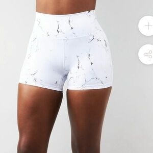 L Buffbunny White Marble Shorts